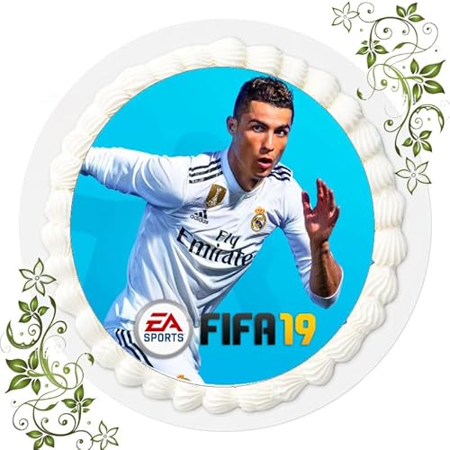 Fondant Tortenbild, Zuckerbild Essbares Foto für Torten, Tortenaufleger Ø 20cm - Fifa 19 Nr. 1 von ich