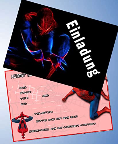 ich 10 Einladungskarten für Geburtstag Partys und Kindergeburtstag Kompatibel mit Spiderman Nr. 4 von ich