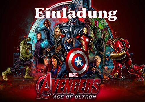 ich 12 Einladungskarten & 12 Umschläge für Geburtstag Partys und Kindergeburtstag The Avengers Nr. 2 von ich