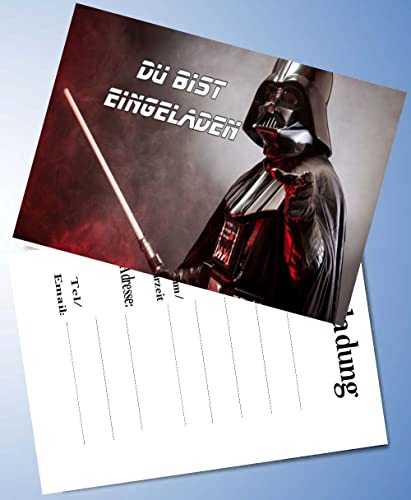 ich 12 Einladungskarten & 12 Umschläge für Geburtstag Partys und Kindergeburtstag kompatibel mit Star Wars Nr. 2 von ich