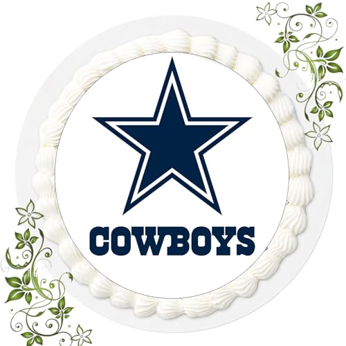 ich FONDANT Tortenbild, Zuckerbild mit Motiv, Essbares Foto für Torten, Tortenbild, Tortenaufleger Ø 20cm FONDANT NFL - Dallas Cowboys von ich