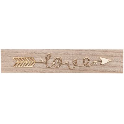 Deko-Schild love mit Pfeil Holz 30x6cm von idee. Creativmarkt