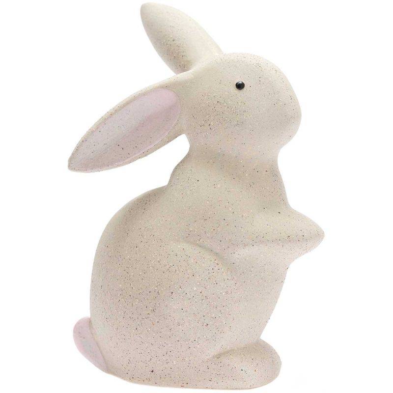 Hase aus Keramik sitzend grau 15cm von idee. Creativmarkt