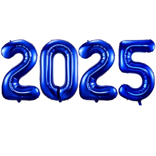 Marineblaue Luftballons mit Zahl 2025, 101,6 cm, groß, marineblau, Helium-Mylar-Folienballons für 2025, Neujahr, Weihnachten, Abschlussfeier, Party-Dekoration von iefoah