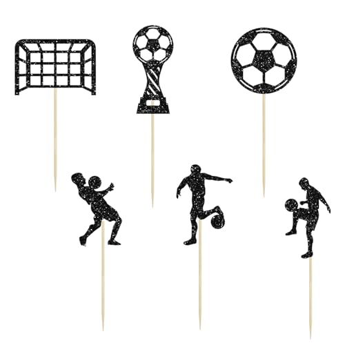 Fußball Cupcake Topper, 12 Stück Fußball Cake Topper für Fußball themenorientierte Partydekoration von iewrtcin