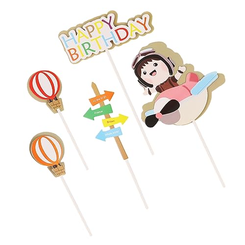 1 Satz Pilotkuchenkarte Ballondekorationen Ornament Für Kinder Kuchendekorationen Kindergeburtstags Dekoration Kinder Geburtstagsdeko Kuchen Topper Pilot-kuchen-topper Papier 25st ifundom von ifundom