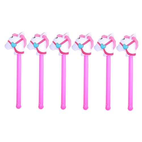 6st Pferdekopfballon Partyjubel Requisiten Westliche Partygeschenke Kinder Jubeln Stöcke Aufblasbarer Pferdekopf-stick Für Kinder Pferdeballon Aufblasbares Spielzeug Pvc ifundom von ifundom