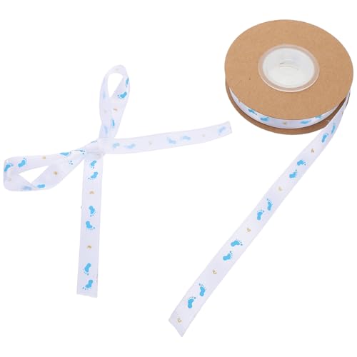 ifundom 1 Rolle Gold Stempelband Fußabdruckmusterband Babypartybänder Für Gäste Alles Zum Geburtstag Ribbon Bastelband Feierbänder Geburtstagsband Sky-blue Polyester von ifundom