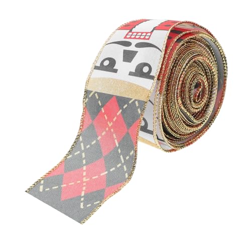 ifundom 1 Rolle Weihnachtsband geschenkband geschenkverpackung Weihnachtsbögen weihnachtsfest weihnachtsbaumband festliche Bänder saisonale Bänder Winterhochzeitsband Bastelband Polyester von ifundom