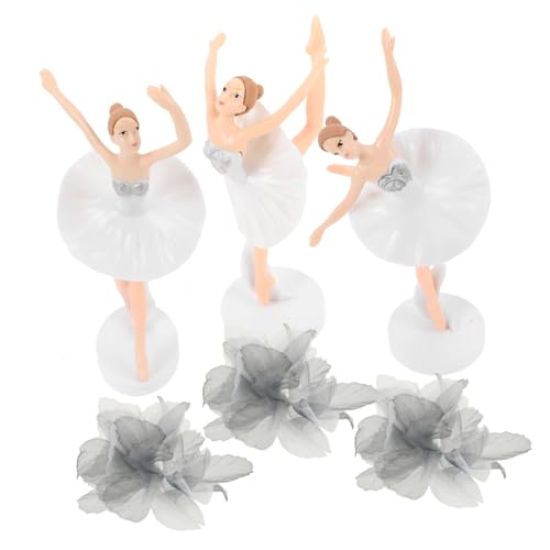 ifundom 1 Satz 6 Stk Ballettmädchen-Ornamente Dekorationen Kuchen Ballerina-Tortenaufsatz Ballettfiguren Braut- Gothic Tortendeko Ballett Tortenfigur Ballett schöne Tortendeko Plastik Weiß von ifundom