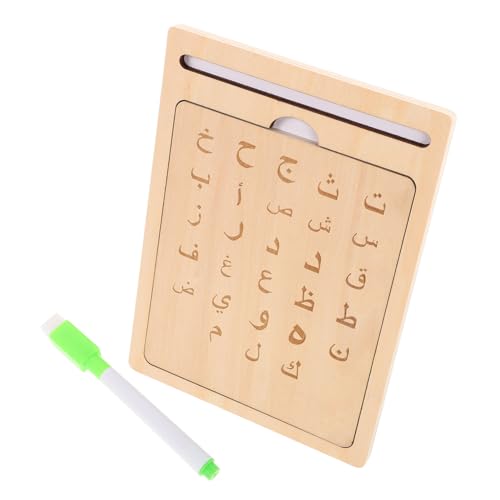 ifundom 1 Satz Arabischer Schreibblock Zeichenbrett Aus Holz Kit Zum Schreibenlernen Alphabettafel Aus Holz Lerntafel Kleinkind Montessori Arabisch Lernen Schreibübungstafel Beige Hölzern von ifundom