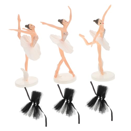 ifundom 1 Satz Dekorative Ballett-Ornamente Ballett Kuchendekoration Ballett Figuren Deko Mädchenfigur Cupcake-Topper Hochzeitsdekoration Miniatur-Landschaftsdekor Miniaturen Plastik Black von ifundom