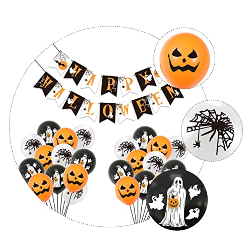 ifundom 1 Satz Halloween Dekoratives Latte-Ballon-Set Halloween-Wohndekoration Kürbis Ballons halloween banner halloween luftballons Fröhliches Halloween-Ballonbanner Halloween-Requisiten von ifundom