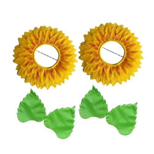 ifundom 1 Satz Kopfschmuck Aus Sonnenblumen Blumenringkopfbedeckung Sonnenblumenkopfbedeckung Kopfkrone Blumenkleidung Kinderstirnband Stuhlkopfbedeckung -geburtstagsmütze Seidentuch von ifundom