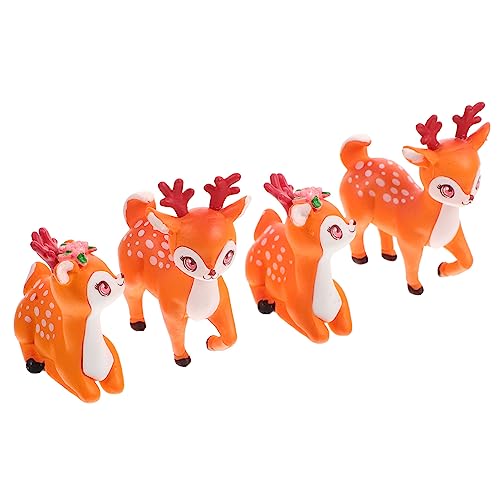 ifundom 1 Satz Mikro-landschaftsverzierung Animal Figures Tooniesfiguren Living Room Decoration Blummentopf Süße Ornamente Gnom Bausatz Hirsch Ornamente Hirschfiguren Pvc 4 Stück von ifundom