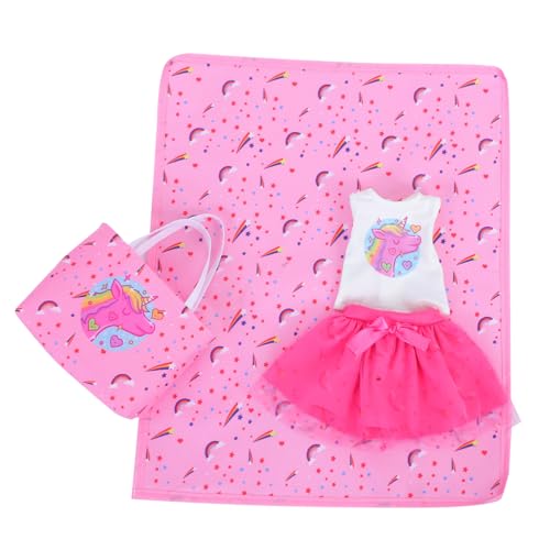 ifundom 1 Satz Puppenzubehör Mais Modellzubehör Mini -Spiegel Plüsch-Accessoires Puppenkleidung Puppen Set Kleidung für Babypuppen Mädchen Tüllrock Stoff Rosa von ifundom