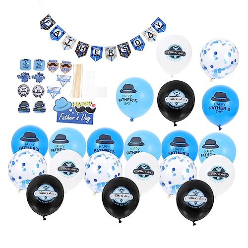 ifundom 1 Satz Ziehfahne zum Vatertag Tag-Banner Vater vatertag wimpelkette blaue Luftballons Papa Luftballons vatertag ballon vatertag dekoration Papierbanner Partyballons Holz von ifundom