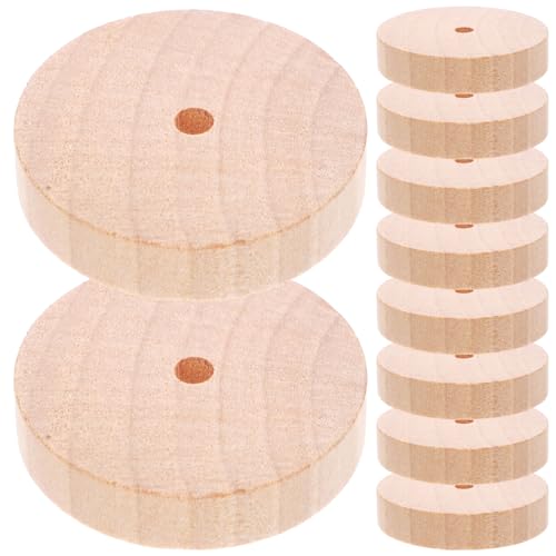 ifundom 10 Stück Holzräder Zum Basteln Von Holz Mini-Holz-Bastelräder Bulk-Holzräder Für Mini-Weihnachtsbaum-Basis Diy-Modellautos Instrumente Klemme Lkws 45 Mm von ifundom