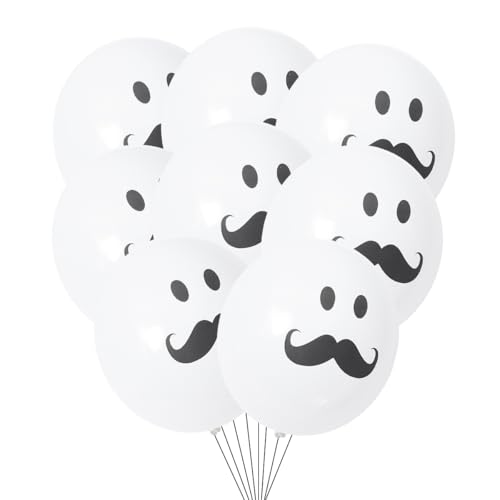 ifundom 100 Stück 12 Hochzeit Latex Ballons Bartballons Brautdusche Luftballons Geburtstag Latex Ballons Schnurrbart Luftballons Weiße Ballons Aufblasbare Ballons Baby Dekoartikel Weihnachten von ifundom