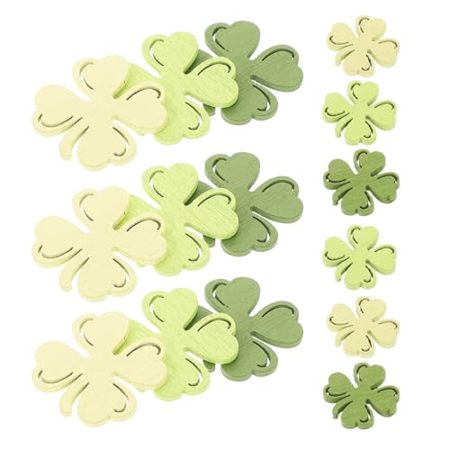 ifundom 100 Stück Kleeblatt-Konfetti Aus Holz – Partydekorationen Zum St. Patricks Day Irische Holzscheiben Heimdekoration – Tischdekorationen Zum St. Patricks Day Zum Feiern von ifundom