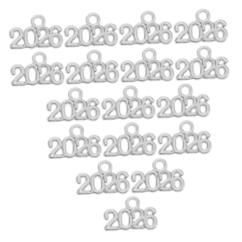 ifundom 100 Stück Legierung Schlüsselanhänger Halskette Bulk Ornamente Mini Metall Jahreszahl Anhänger Charms Für Schlüsselanhänger DIY Anhänger Schlüsselanhänger Charms von ifundom