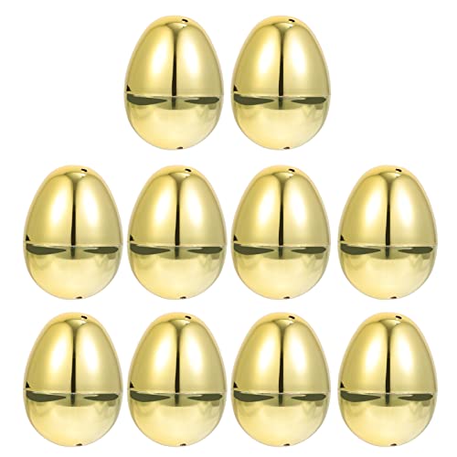 ifundom 10St Osterei Eierschaleneier Schokoladeneier Token-Ei Dampftopf easter egg decoration geschenkideen ostern Eierschmuck aus Kunststoff Heimfest-Eier-Dekore Plastik Golden von ifundom