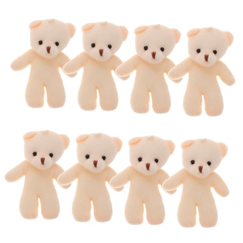 ifundom 10St Teddybär-Puppe Plüschbärendekor Brosche tragen Kleidungsbrosche Hut Broschen Kuscheliger Plüschbär Bärenpuppe für Kleidungsdekoration Schals tragen Ornamente PP Baumwolle Weiß von ifundom