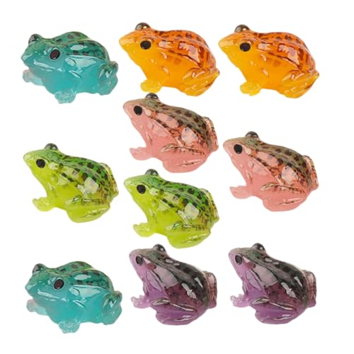 ifundom 10st Mikrolandschaftsfrosch Heimdekoration Figuren Wohnkultur Mini-tierdekor Mini-hausdekoration Tischdekoration Frosch-skulpturen-dekor Niedliches Froschdekor Harz von ifundom