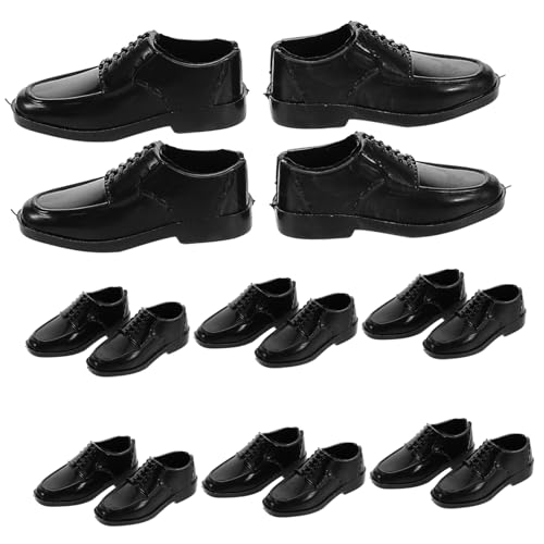 ifundom 10st Schuhe Puppe Verkleiden Sich Kleidung Puppenhaus-Ornamente Herren Miniaturschuhe Figuren-Sneaker Im Maßstab 1:6 Figur Männliche Puppe Sportschuhe Bjd-Schuhe Plastik Black von ifundom