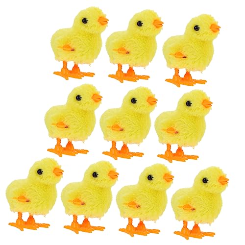 ifundom 10st Uhrwerk Huhn Plüschtiere Mini-Enten Masse Lustiges Kinderspielzeug Mini-hühnerfigur Plüsch-kinderspielzeug Entenspielzeug Aufziehen Hühnerspielzeug Für Plüschstoffe von ifundom