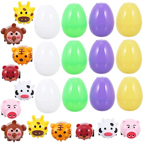 ifundom 12 Sätze Eier aus Tierkarren ostereier für ostergeschenke Mini-Eier Mater- aus Autos ostern gefülltes ei Ostertierspielzeug Plastik Colorful von ifundom