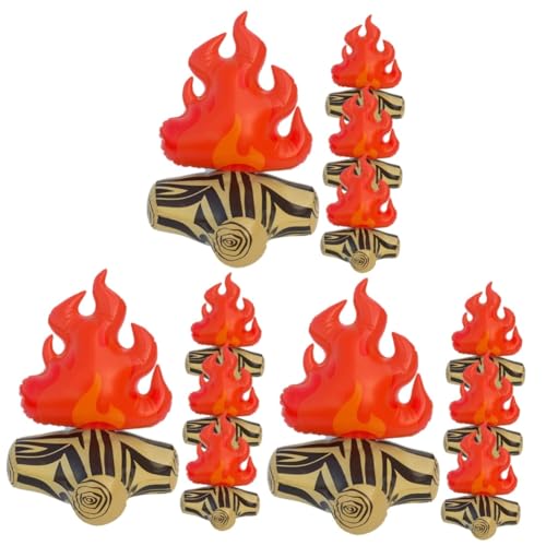 ifundom 12 Stk Aufblasbare Flamme Aufblasbares Lagerfeuer Camping-party-requisiten Aufblasbares Flammenmodell Aufblasbare Fackel Falsches Feuer Verschleißfeste Lagerfeuerstütze Pvc von ifundom