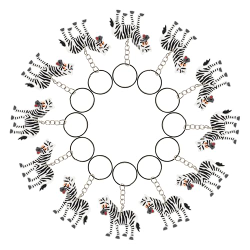 ifundom 12 Stück Zebra Schlüsselanhänger Tier Schlüsselanhänger Zebra Anhänger Schlüsselanhänger Zebra Schlüsselanhänger Partygeschenk Schlüsselanhänger Charms Süßer Auto von ifundom