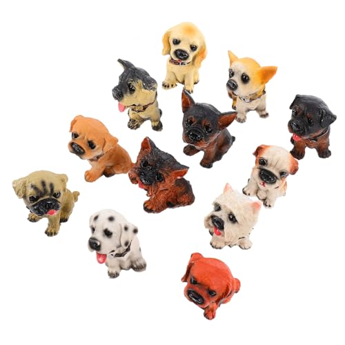 ifundom 12 Teiliges Hundefiguren Set Aus Resin Realistische Detailgetreue Welpen Figuren Für Und Sammler Puppen Für Kreative Dekoration Und Spiele 3 Große Hundemotive von ifundom