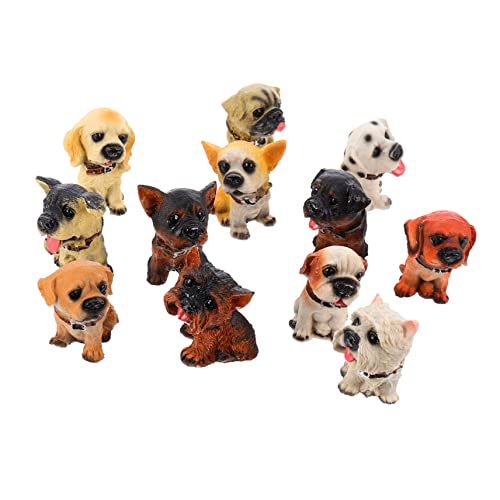 ifundom 12 Teiliges Set Realistischer Hundefiguren Aus Resin Detailreiche Dekoration Für Zuhause Niedliche Welpenfiguren Für Sammler Und Als Dekorativer Verpackung von ifundom