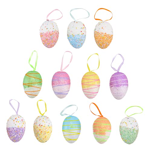 ifundom 12St Ostereier osterdekoration zuhause osterei stiele Spielzeugeier easter egg decoration for klassische Osterdeko osterschmuck selber machen Schaum Colorful von ifundom