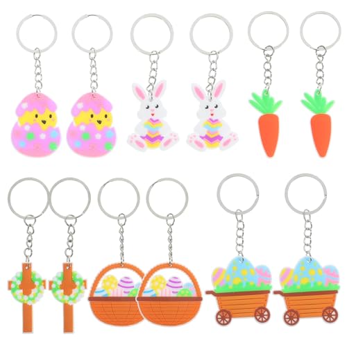 ifundom 12St Ostern Schlüsselanhänger Abzeichenrolle Kette Schlüsselband Plüsch Halter schlüsselanhänger schlüsselanhänger für car key chain Taschenzubehör Schlüsselbund PVC von ifundom