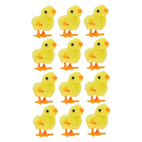 ifundom 12St Uhrwerk Huhn tierisches uhrwerk Spielzeug Hüpfendes Hühnerspielzeug Spielzeug für Kinder jucarii pentru copii Kinderspielzeug Cartoon-Aufziehspielzeug Plüschstoffe Yellow von ifundom