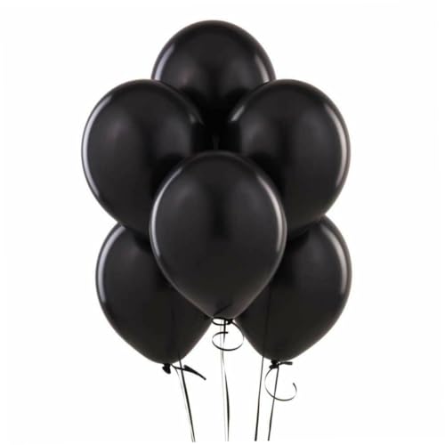 ifundom 12er Set Schwarze Latexballons Robuste Dekorationsballons Für Hochzeiten Geburtstagsfeiern Und Partys Inklusive 10 Farbband Für Kreative Arrangements von ifundom