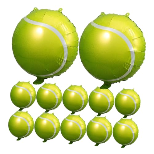 ifundom 12pcs Tennisballon Ballons Helium Luftballons Für Geburtstagsfeier Heliumballons Große Luftballons Tennisparty Jumbo-tennisball Baseball-ballons Zahlenballons Green Aluminiumfolie von ifundom