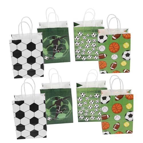 ifundom 12st Fußball-geschenktüte Geburtstag Taschen Geschenktüten Fußball-süßigkeitentüten Mit Leckereien Sport-goodie-bags Fußball-papiertüte Fußballtaschen Für Leckereien Kraftpapier von ifundom