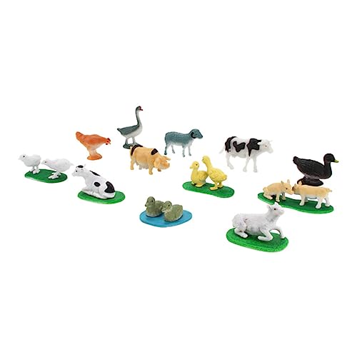 ifundom 12st Simulierte Tiere Spielzeug Tiere Kuchendekor Mini-nutztiere Miniatur-stalltiere Pädagogische Figur Kuchendeckel Tiere Tortenaufsatz Bauernhoftiere Figur Miniaturtiere PVC von ifundom