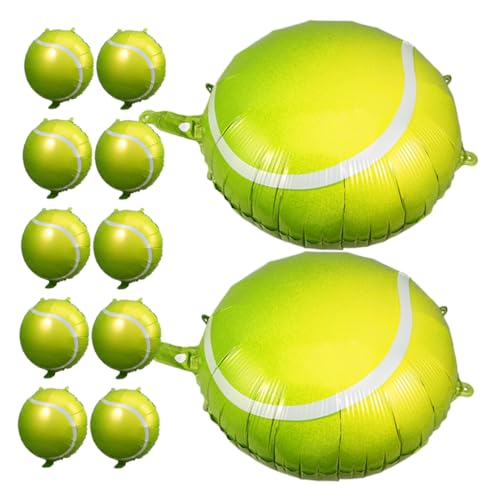 ifundom 12st Tennisballon Metallisch-goldene Luftballons Tennisschläger-ballons Geburtstag Luftballons Goldener Ballon Partyballons Große Luftballons Basketball-ballon Green Aluminiumfolie von ifundom