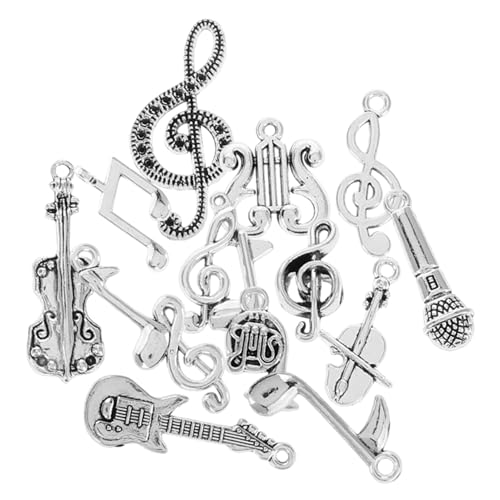 ifundom 14 Stück Musik Accessoires Handgemachter Musik Charm Violin Zubehör DIY Instrument Charms Violin DIY Schmuck Kleiner Anhänger Halskette Musik Themen Charms Musiknoten von ifundom