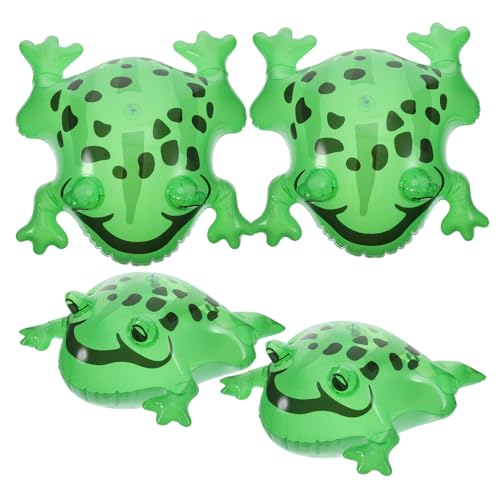 ifundom 16 Sätze Aufblasbarer Froschballon Hüpfendes Frösche-spielzeug Pool-party-dekoration Tierspielzeug Grünes Spielzeug Mädchen Spielzeug Frosch Ballons Tier-mottoparty Green Pvc von ifundom