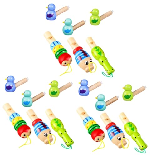 ifundom 18 Stk Cartoon-vogelpfeife Musical Pfeifen Für Kinder Horn Kleinkindpfeife Kinderpfeife Spielzeug Instrument Cartoon-pfeife in Tierform Pfeife Für Kinder Süße Pfeife Zinn Hölzern von ifundom