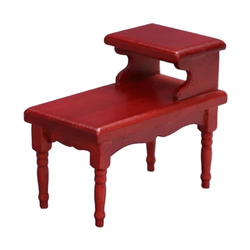 ifundom 1Stk Mini-Möbelmodell deko ok Desk Decoration oq guci bom Toys Bauen Sachen Solar- Bausatz Mini-Teetisch 1/12 Teetisch Mini Möbel Kleiner Teetisch hölzern rot von ifundom