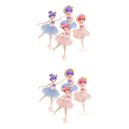 ifundom 2 Sätze Ballerina-mädchen Desktop-tänzerin- Ballett Tortenaufsatz Ballett- Büro Dekoration Office Decoration Desktop- Tanzende Mädchenverzierung Pvc 4 Stück * 2 von ifundom