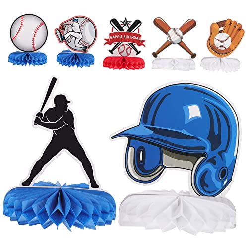 ifundom 2 Sätze Baseball-wabenball Baseball-tischauflagen Baseball-babyparty-Dekorationen Tischdekorationen Baseball-Party-dekor Dekoration Aus Papier Baseball-Schreibtisch-dekor Karton von ifundom