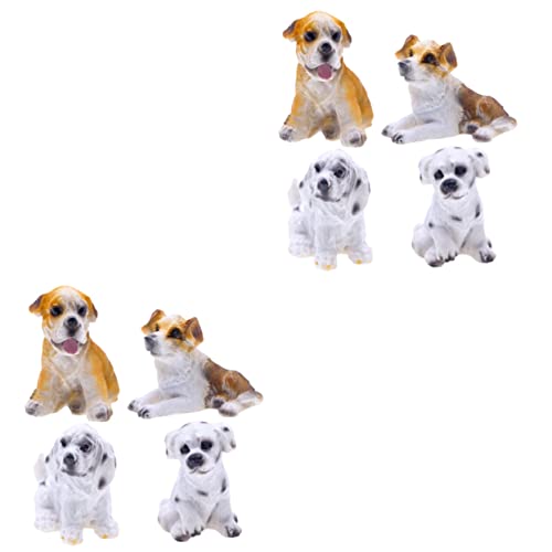 ifundom 2 Sätze Simulationshund Home Decor Wohnungsdeko Tierfiguren Für Die Fensterbank Niedliche Tierfiguren Kinderspielzeug Welpe Miniaturfiguren Cupcake-topper Mit Hund Harz 4 Stück * 2 von ifundom